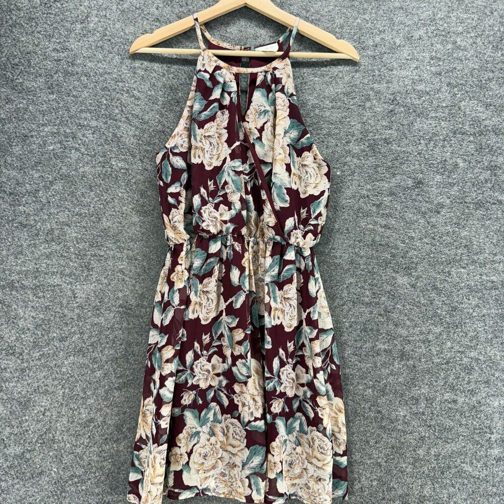 Sienna Sky Dress Women S Small Red Floral Sheath Midi Lined Sleeveless Casual